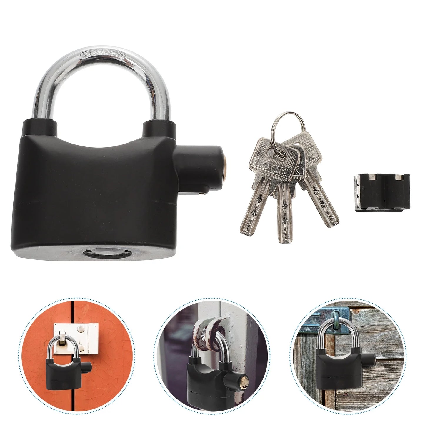 FIXER Security Alarm Lock,2Pcs Universal Security Alarm Lock Bike Alarm Lock Durable U Bike Lock (Black)