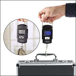 FIXER Electronic Portable Fishing Hook Type Digital LED Screen Luggage Weighing Scale, 50 kg Digital Weighing Scale (Black