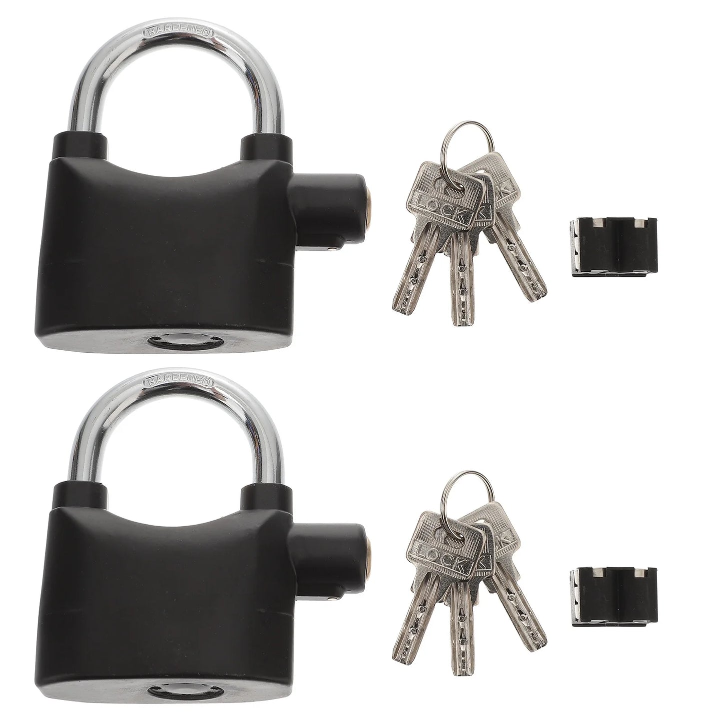 FIXER Security Alarm Lock,2Pcs Universal Security Alarm Lock Bike Alarm Lock Durable U Bike Lock (Black)
