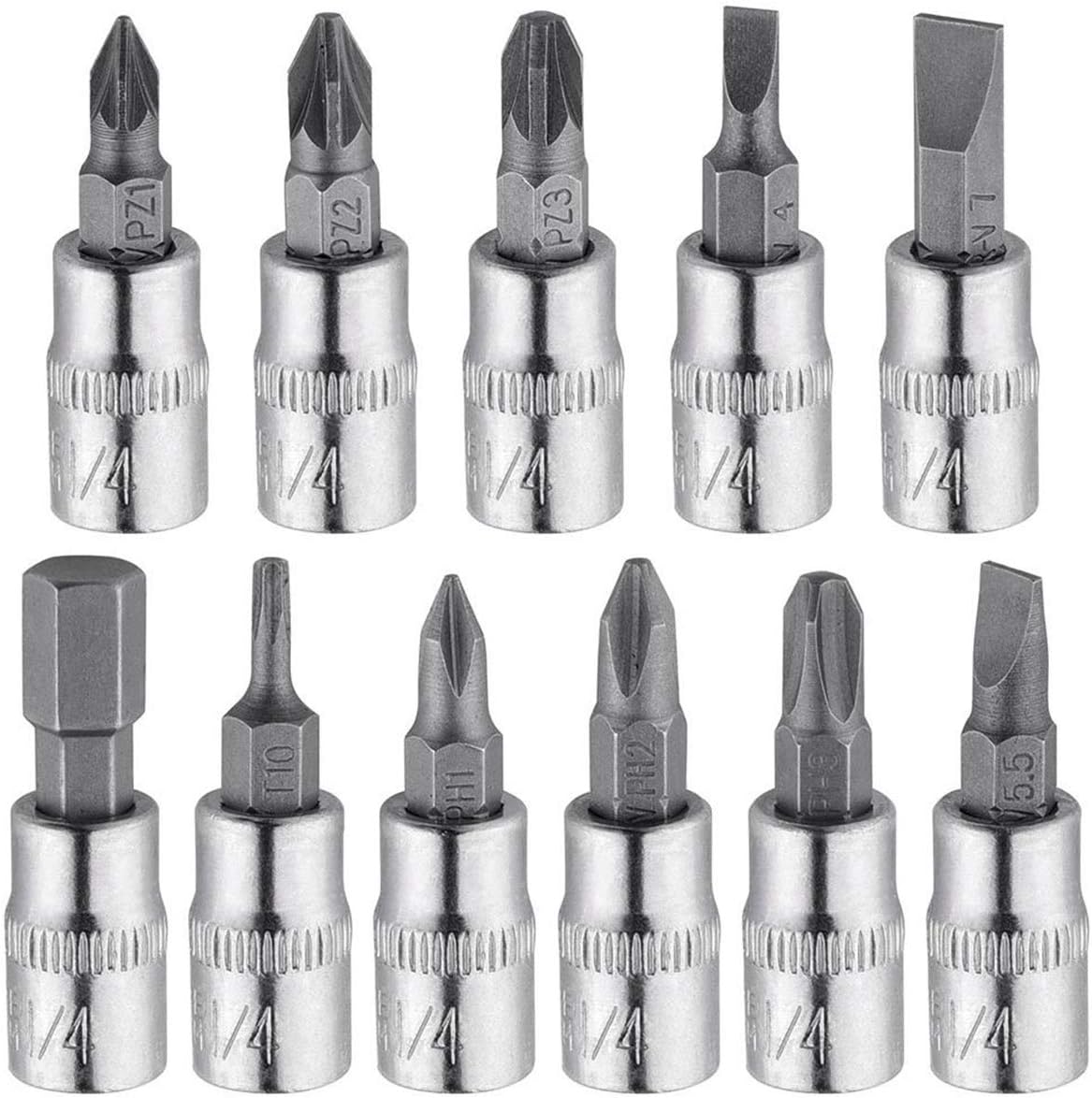 FIXER Wrench Socket Tool Bit Set HEX Bit Socket Set, Metric CrV Steel, Complete 46-Piece, 1/4-Inch Drive Ratchet Handle, Drive Extension Bar, Impact Universal Joint Enhanced Storage Case