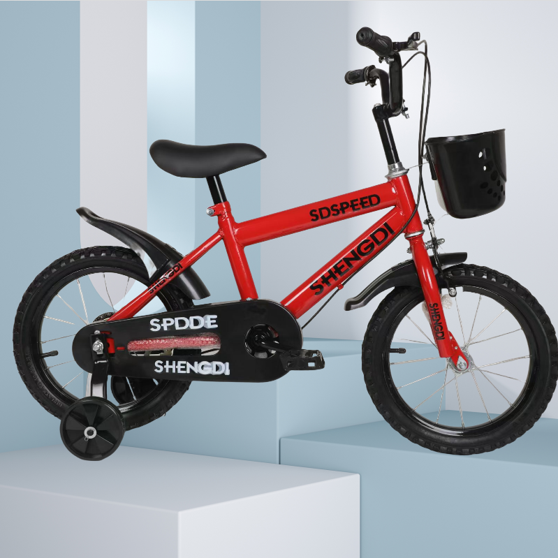 FIXER Kids Bicycle 14-Inch with Training Wheels, Basket & Adjustable Seat – Steel Frame – For Boys & Girls (Age 3+ Years)