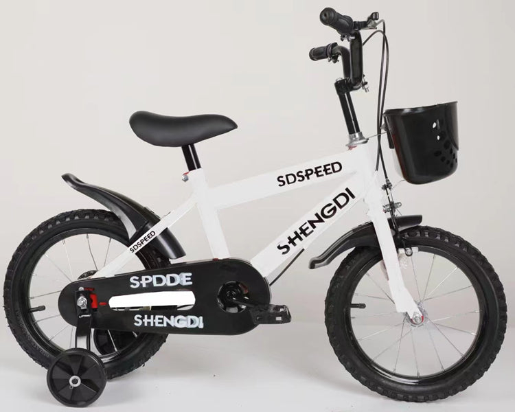 FIXER Kids Bicycle 14-Inch with Training Wheels, Basket & Adjustable Seat – Steel Frame – For Boys & Girls (Age 3+ Years)