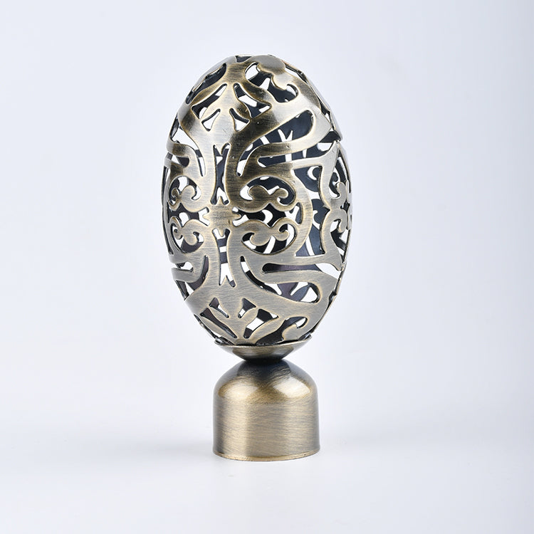 Adjustable Metal Curtain Rod with Decorative Goose Egg Finial – 2m Telescopic Pole
