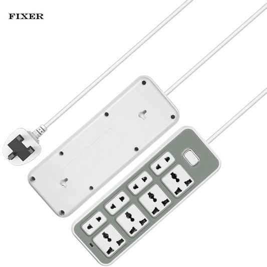 FIXER 5-Meter Multi-Plug Extension Board – 8 Universal Sockets with Power Switch, Surge Protection & Long Wire for Home, Office, and Appliances