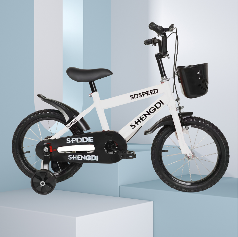 FIXER Kids Bicycle 14-Inch with Training Wheels, Basket & Adjustable Seat – Steel Frame – For Boys & Girls (Age 3+ Years)