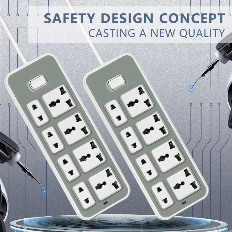 FIXER 5-Meter Multi-Plug Extension Board – 8 Universal Sockets with Power Switch, Surge Protection & Long Wire for Home, Office, and Appliances