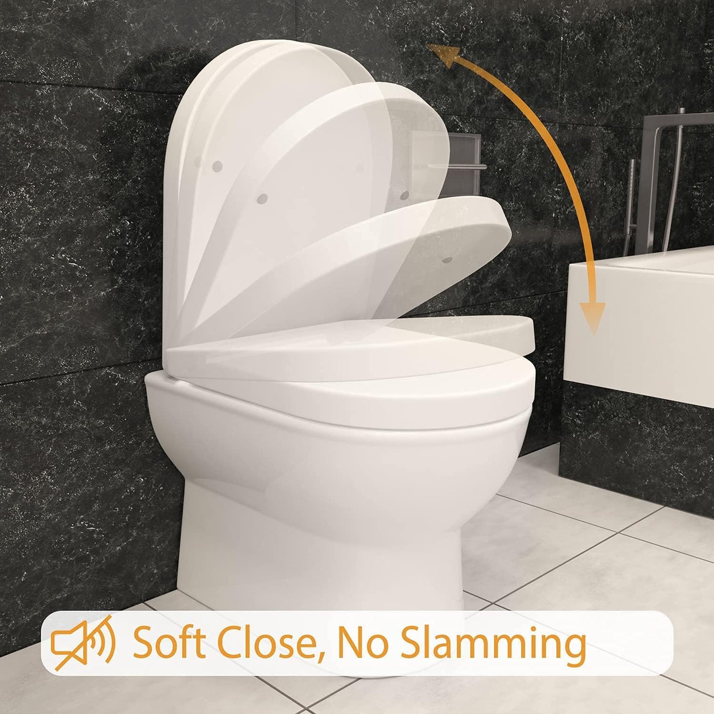 FIXER D-Shape Toilet Seat Cover Anti Bacterial Mute Loo Seat Slow Close Quick Release Hinges U Shape Soft Close Easy Cleaning Dual Fixing White Premium UF (Urea-Formaldehyde)