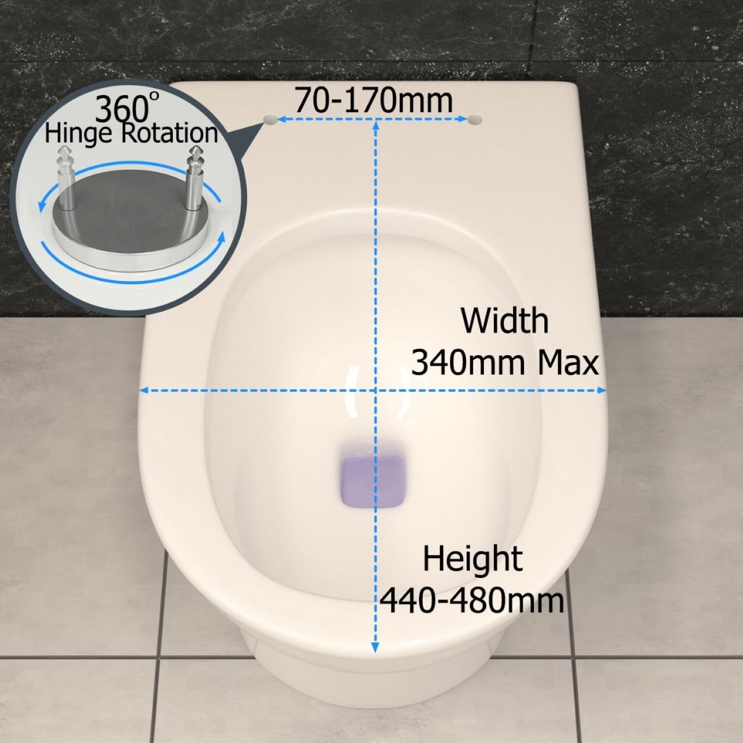 FIXER D-Shape Toilet Seat Cover Anti Bacterial Mute Loo Seat Slow Close Quick Release Hinges U Shape Soft Close Easy Cleaning Dual Fixing White Premium UF (Urea-Formaldehyde)