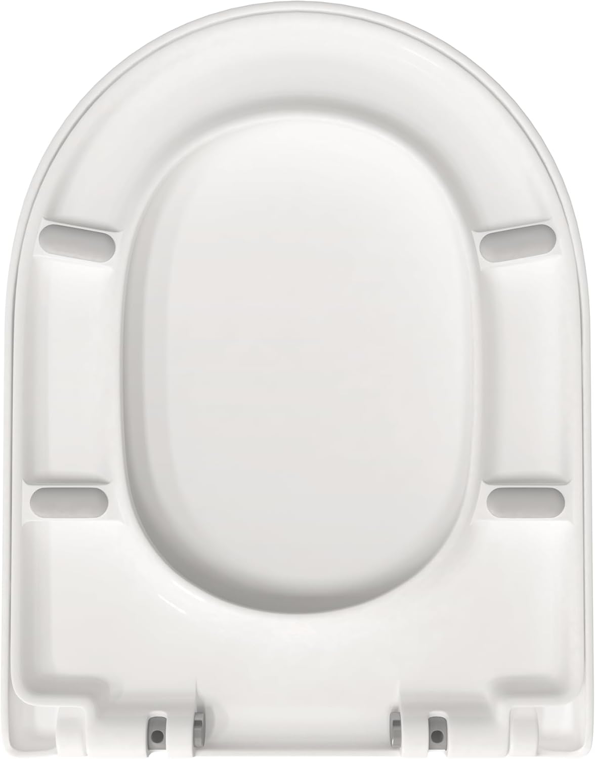 FIXER D-Shape Toilet Seat Cover Anti Bacterial Mute Loo Seat Slow Close Quick Release Hinges U Shape Soft Close Easy Cleaning Dual Fixing White Premium UF (Urea-Formaldehyde)