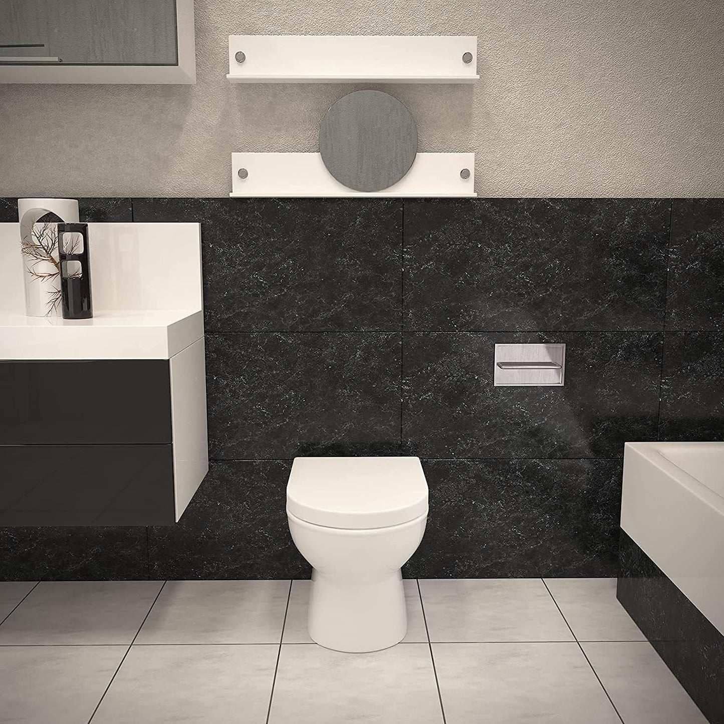 FIXER D-Shape Toilet Seat Cover Anti Bacterial Mute Loo Seat Slow Close Quick Release Hinges U Shape Soft Close Easy Cleaning Dual Fixing White Premium UF (Urea-Formaldehyde)