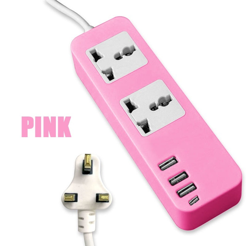 FIXER Socket Power Extension with 3 USB & C Type Ports and 2M Cable – Multi-Function Power Strip