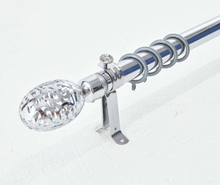 Adjustable Metal Curtain Rod with Decorative Goose Egg Finial – 2m Telescopic Pole