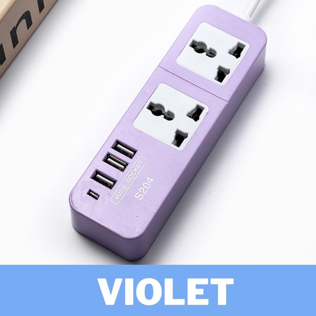 FIXER Socket Power Extension with 3 USB & C Type Ports and 2M Cable – Multi-Function Power Strip