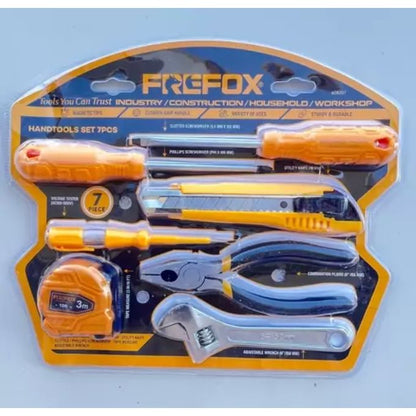 7-Piece Hand Tool Set for Home & DIY – Screwdrivers, Pliers, Wrench, Knife & Measuring Tape