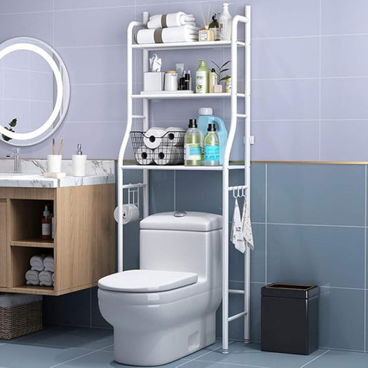 FIXER 3 Tier Metal Toilet Storage Rack (White)