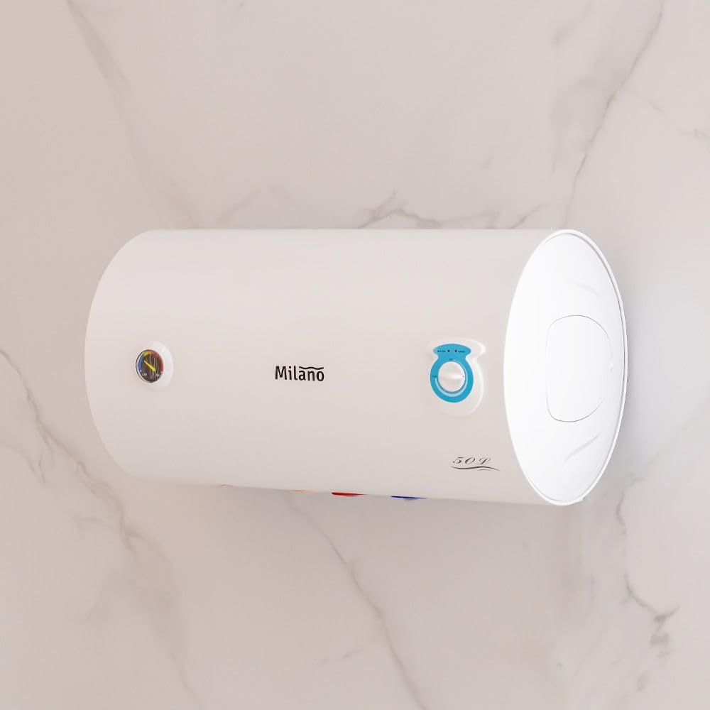 Milano Horizontal Electric Water Heater 50 L – Sleek Design & 7‑Year Warranty