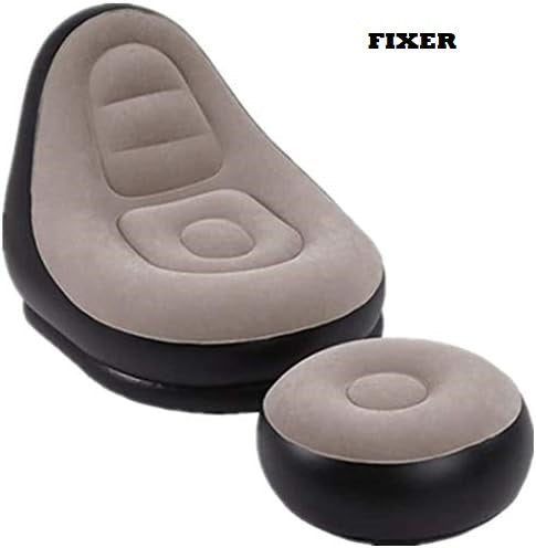 Inflatable Chair Sofa with Foot Stool, Blow Up Lounge Chair, Portable Beach Seat for Outdoor Seating Camping Travel