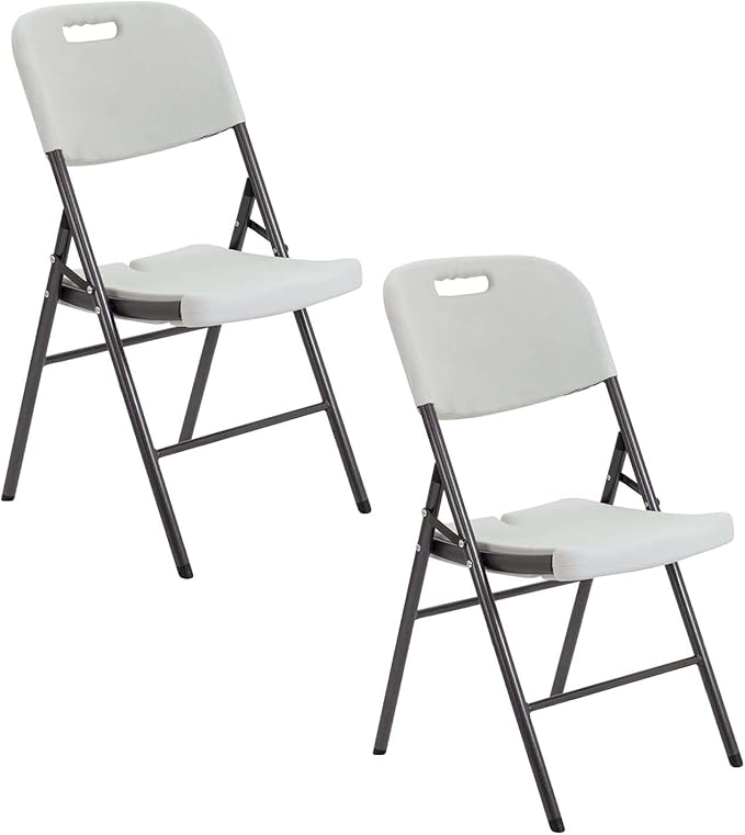 Folding Plastic Chair – Heavy-Duty, Stackable with Molded Seat & Back