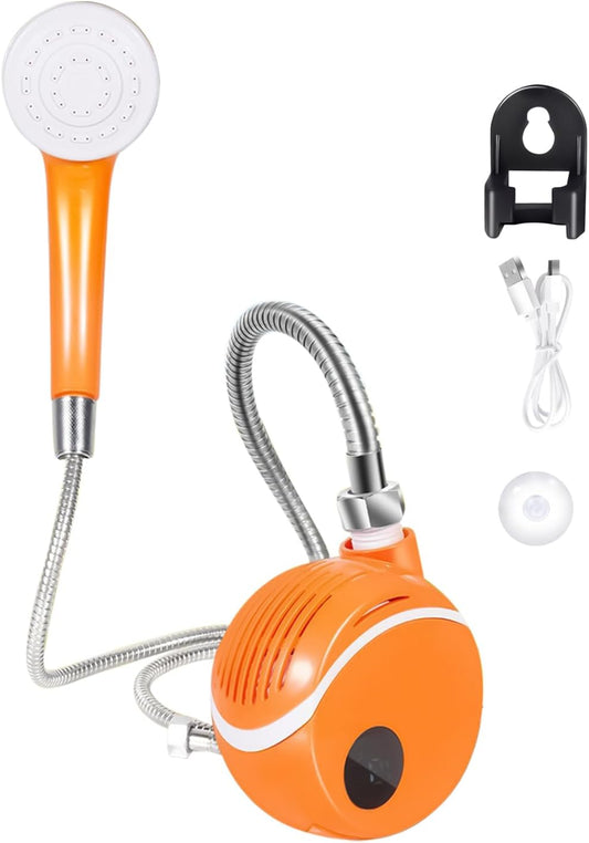 Rechargeable Portable Camping Shower with LED Temperature Display, Waterproof Outdoor Shower Pump for Camping, RV, Travel & Pet Washing