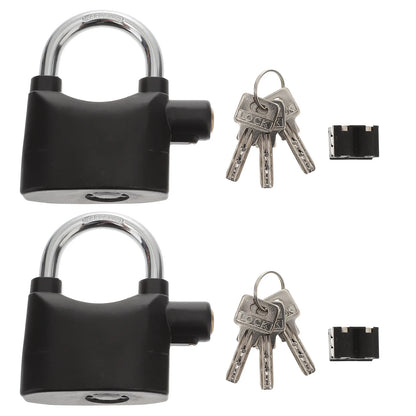 FIXER Security Alarm Lock,2Pcs Universal Security Alarm Lock Bike Alarm Lock Durable U Bike Lock (Black)