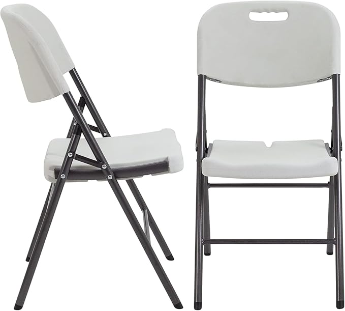 Folding Plastic Chair – Heavy-Duty, Stackable with Molded Seat & Back