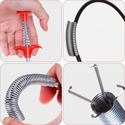 Stainless Steel 160cm Long Braided Wire Sewer Dredging Tools with Retractable Claw Clog