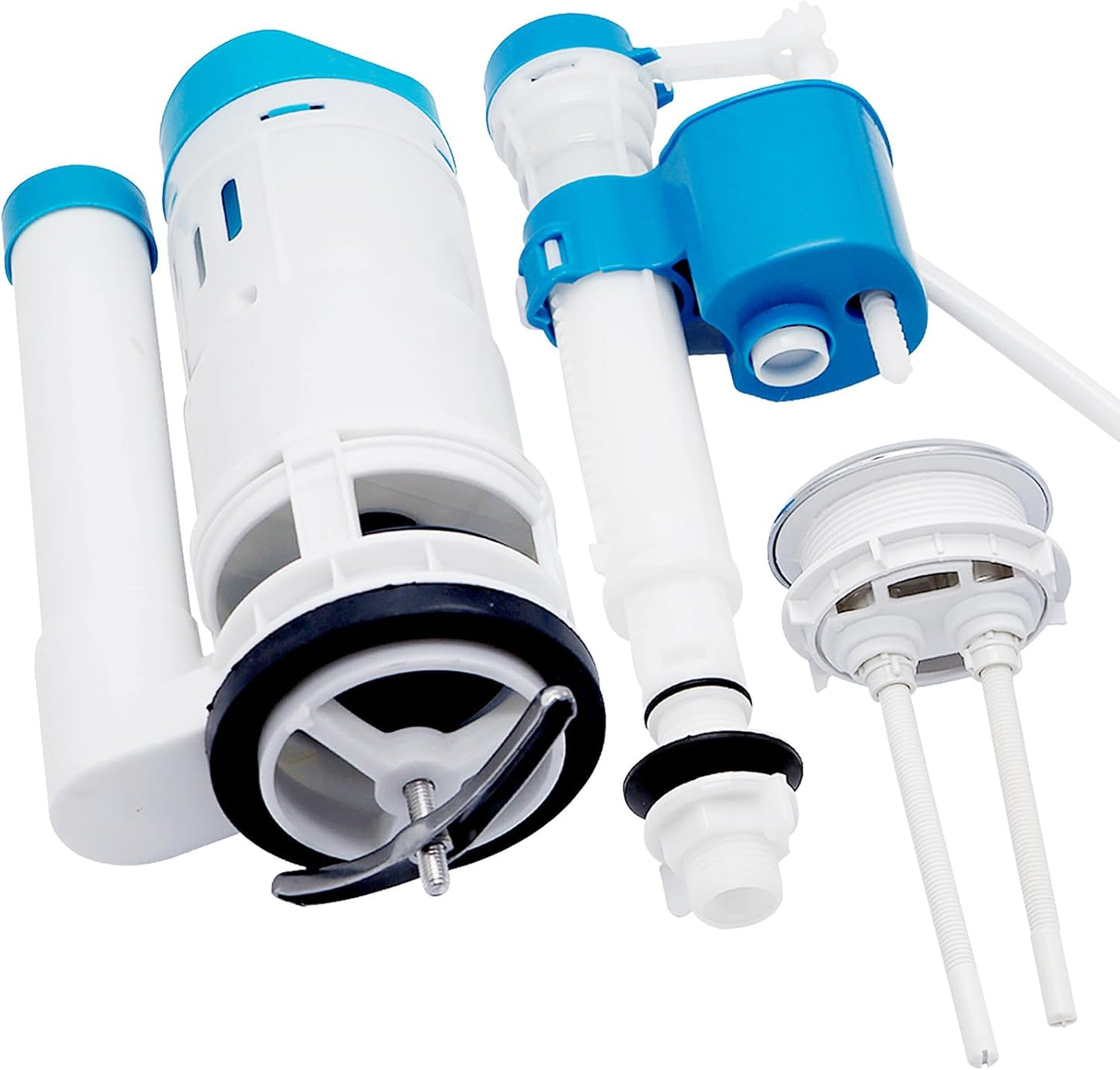 Dual Flush Toilet Valve Repair Kit – Push Button Flush System | Includes Fill Valve, Flush Valve & Button | Water-Saving, Easy Installation