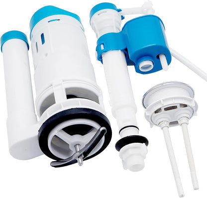 Dual Flush Toilet Valve Repair Kit – Push Button Flush System | Includes Fill Valve, Flush Valve & Button | Water-Saving, Easy Installation