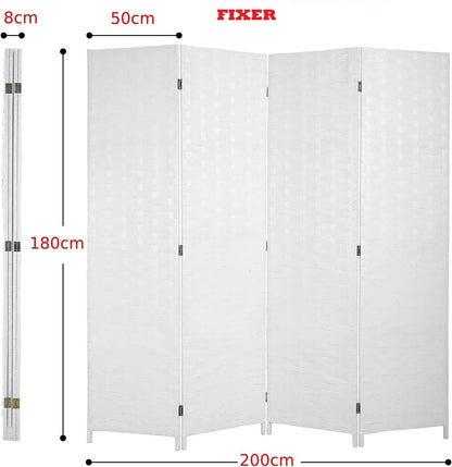 Fixer Foldable & Movable Hand-Woven Room Divider [200 x 180 cm] – Stretch Partition for Office, Bedroom, Living Room, Hotel Wall