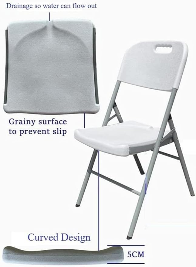 Folding Plastic Chair – Heavy-Duty, Stackable with Molded Seat & Back