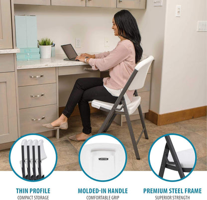 Folding Plastic Chair – Heavy-Duty, Stackable with Molded Seat & Back