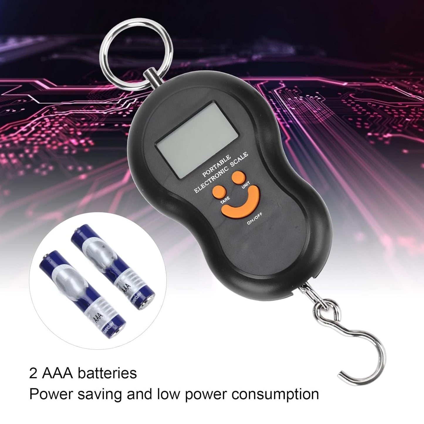 50kg/10g Luggage Weighing Scale Digital Electronic Balance Backlit LCD Display Fishing Scales with Hanging Hook