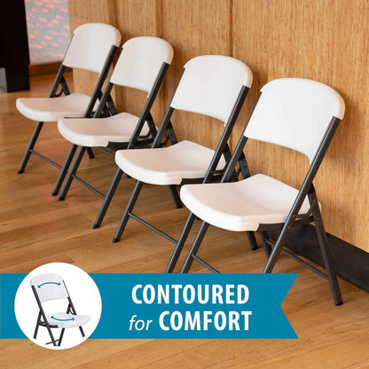Folding Plastic Chair – Heavy-Duty, Stackable with Molded Seat & Back