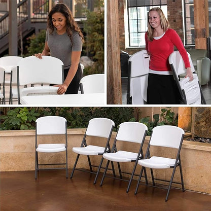 Folding Plastic Chair – Heavy-Duty, Stackable with Molded Seat & Back