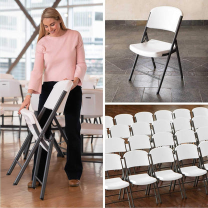 Folding Plastic Chair – Heavy-Duty, Stackable with Molded Seat & Back