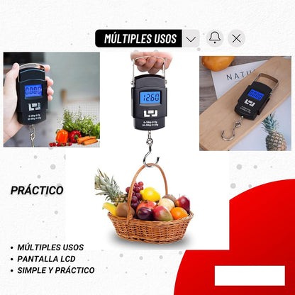 FIXER Electronic Portable Fishing Hook Type Digital LED Screen Luggage Weighing Scale, 50 kg Digital Weighing Scale (Black