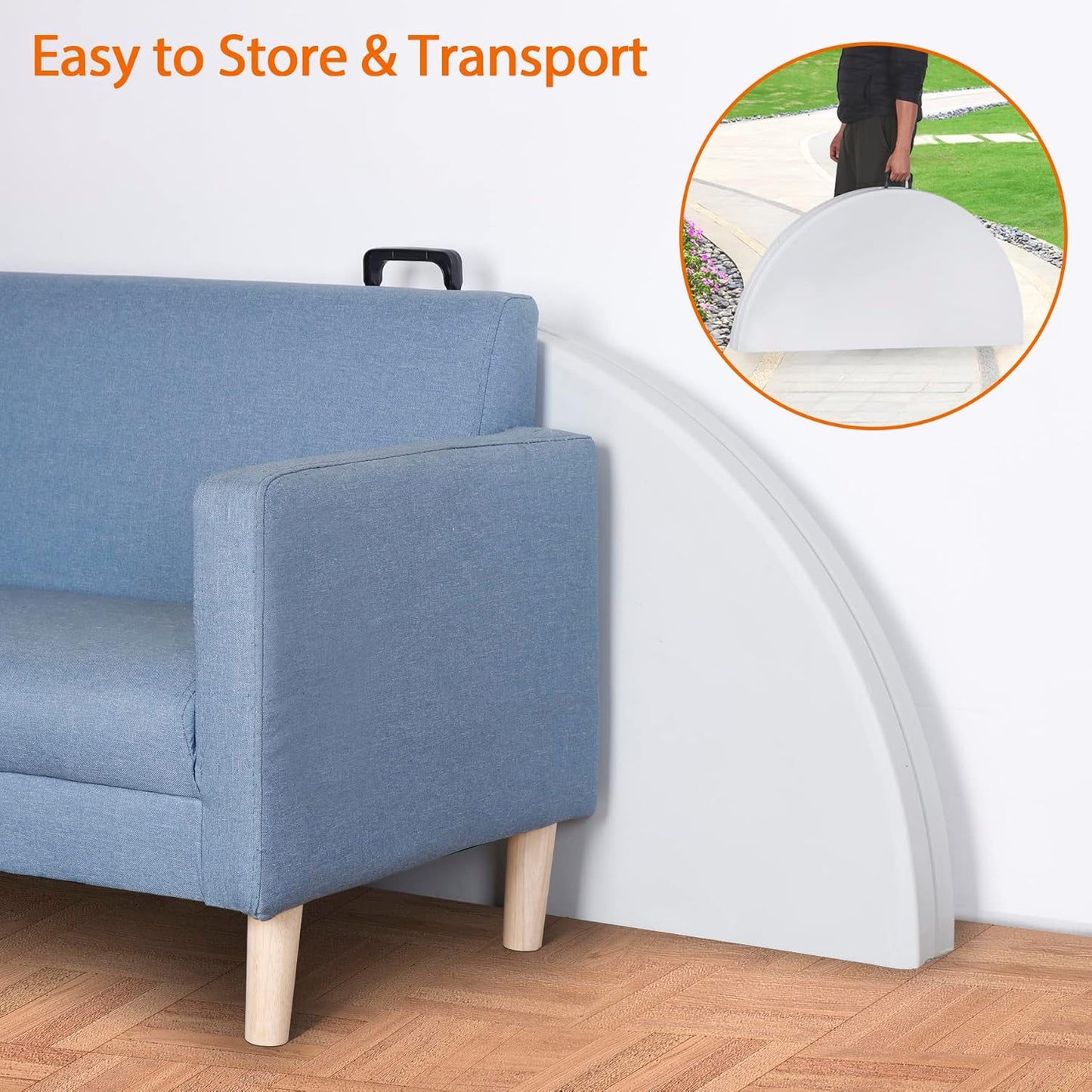 Round All-Occasion Plastic Folding Event Table, Foldable Portable Banquet Table for Indoor | Outdoor Events | White | DIA 150 * 75cm