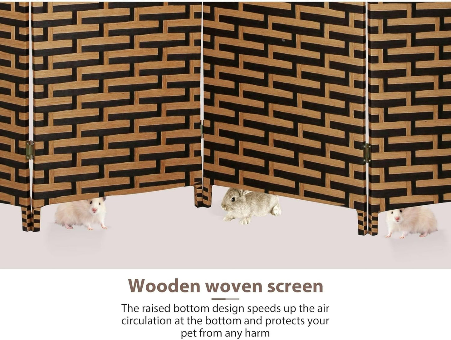 Fixer Foldable & Movable Hand-Woven Room Divider [200 x 180 cm] – Stretch Partition for Office, Bedroom, Living Room, Hotel Wall