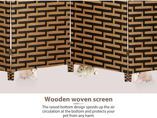 Fixer Foldable & Movable Hand-Woven Room Divider [200 x 180 cm] – Stretch Partition for Office, Bedroom, Living Room, Hotel Wall