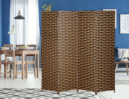 Fixer Foldable & Movable Hand-Woven Room Divider [200 x 180 cm] – Stretch Partition for Office, Bedroom, Living Room, Hotel Wall