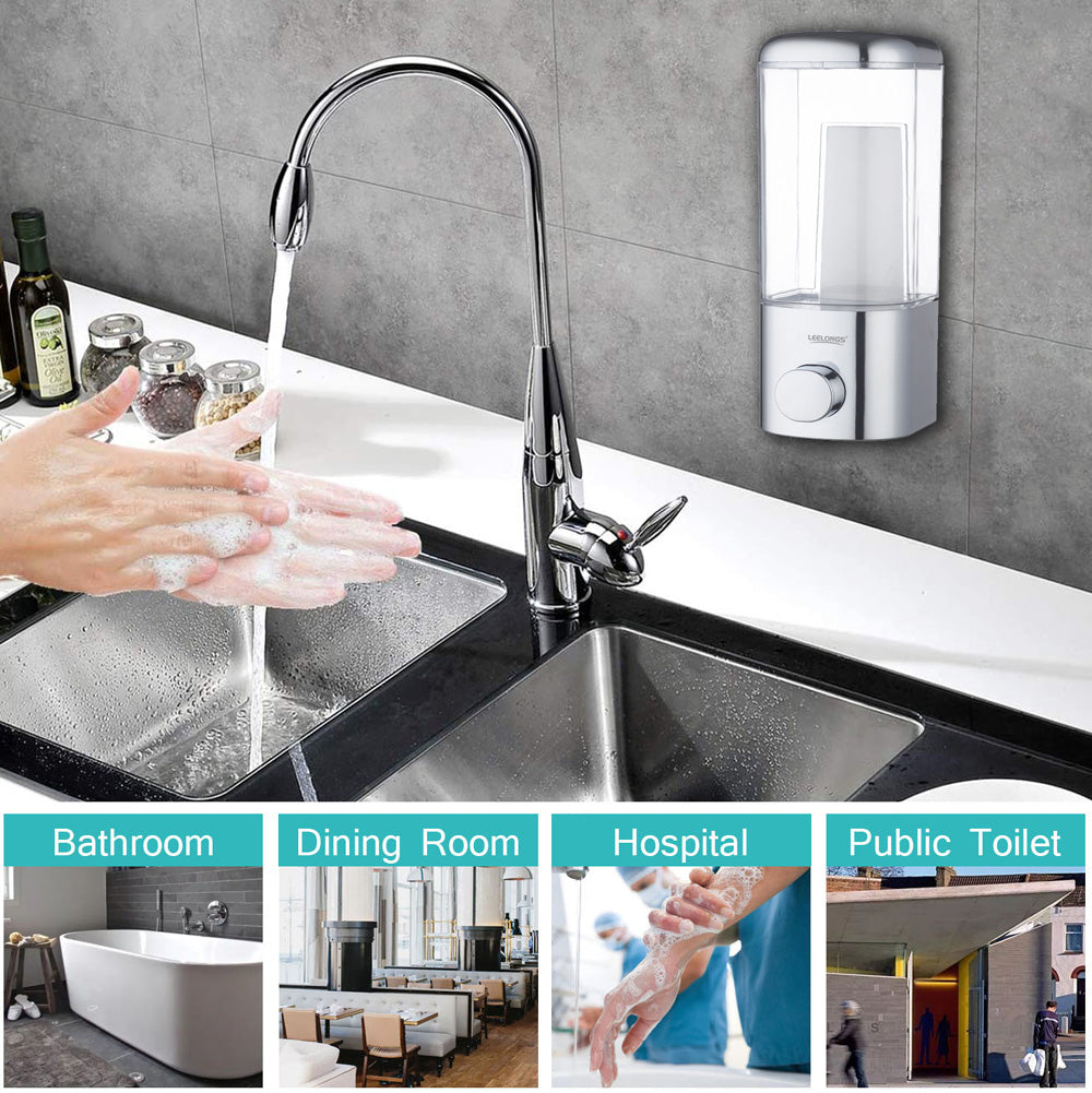 Universal Wall-Mounted Liquid Soap & Sanitizer Dispenser – Space-Saving Hygiene Solution 500ML