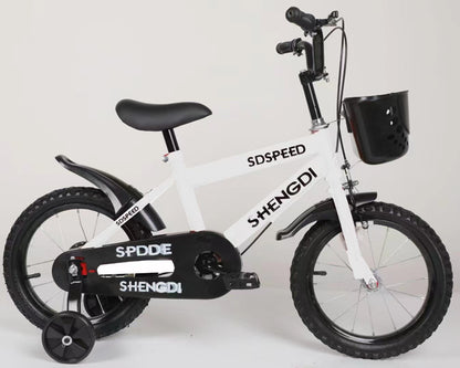 FIXER Kids Bicycle 14-Inch with Training Wheels, Basket & Adjustable Seat – Steel Frame – For Boys & Girls (Age 3+ Years)