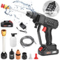 48V Cordless Portable Pressure Washer with 2 Batteries – High Power Car Wash Gun for Cars, Bikes, Floors & Gardens, 5m Hose, Black