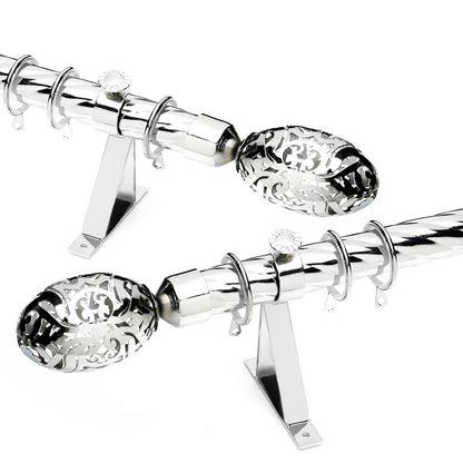Adjustable Metal Curtain Rod with Decorative Goose Egg Finial – 2m Telescopic Pole