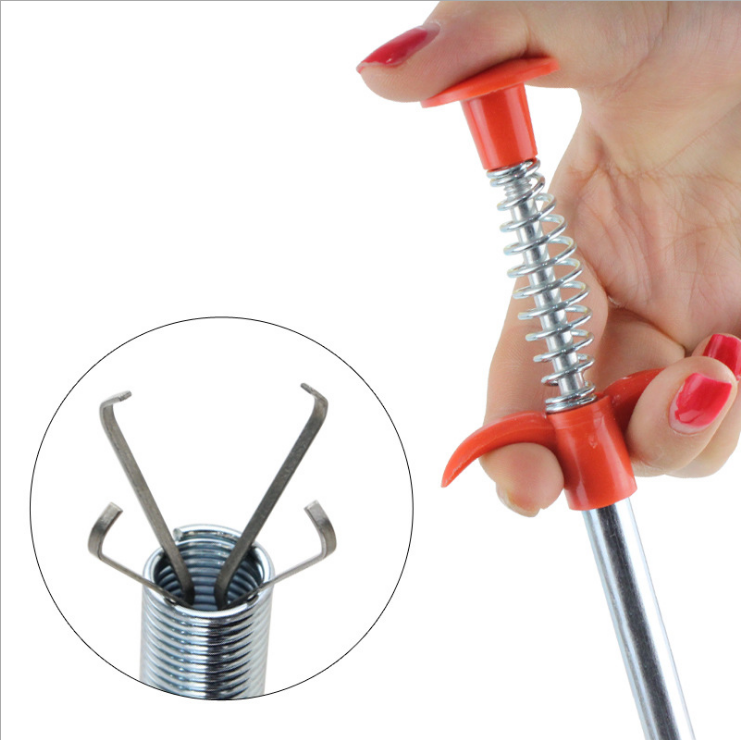 Stainless Steel 160cm Long Braided Wire Sewer Dredging Tools with Retractable Claw Clog