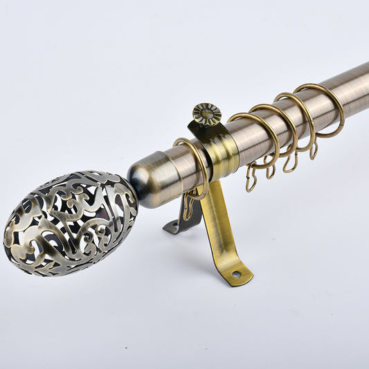 Adjustable Metal Curtain Rod with Decorative Goose Egg Finial – 2m Telescopic Pole