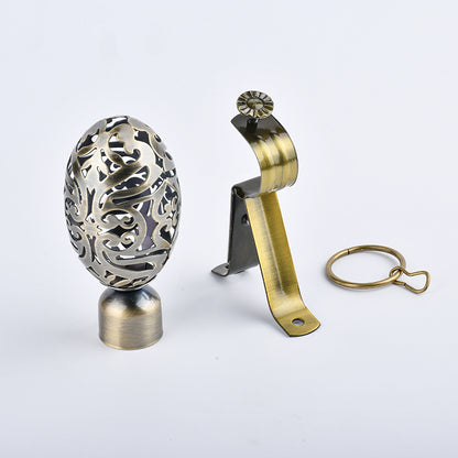 Adjustable Metal Curtain Rod with Decorative Goose Egg Finial – 2m Telescopic Pole