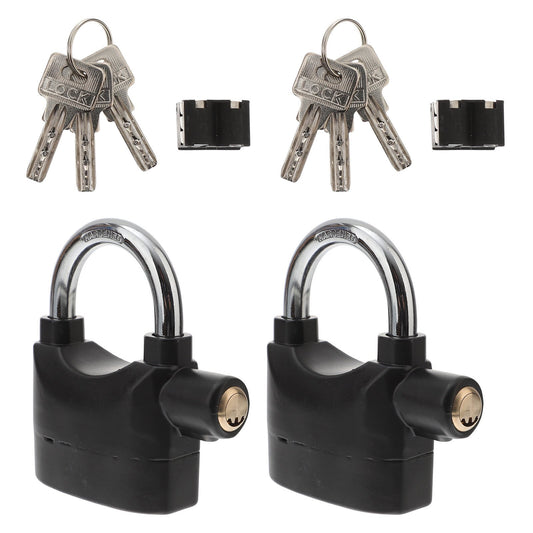 FIXER Security Alarm Lock,2Pcs Universal Security Alarm Lock Bike Alarm Lock Durable U Bike Lock (Black)