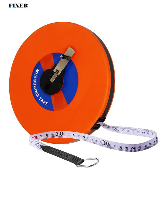 FIXER 30m Fiberglass Measuring Tape – 12.5mm Width, Metric Scale for DIY, Construction & Surveying