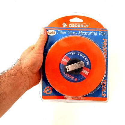 FIXER 30m Fiberglass Measuring Tape – 12.5mm Width, Metric Scale for DIY, Construction & Surveying
